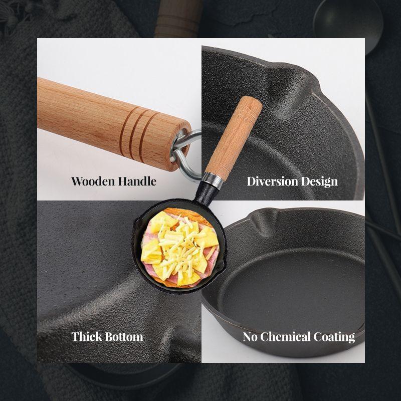🥞Small‑Batch Cooking Hassle?🔥50% OFF|Healthy 10cm Mini Cast Iron Non‑Stick Pan, All Stoves Compatible ✨🍳
