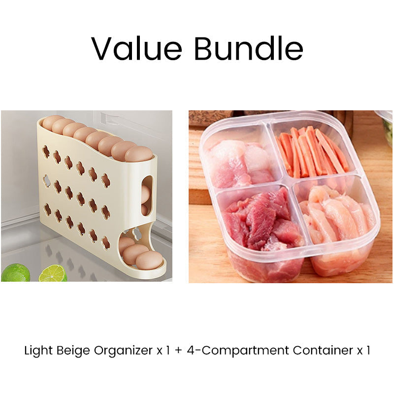 ๐ฅ 2026 Sale โ Over 22,500 Sold! ๐ง Space-Saving Fridge Egg Storage Organizer โ Gravity-Fed Auto Roll, 30-Egg Capacity & Slim Door-Fit Design ๐