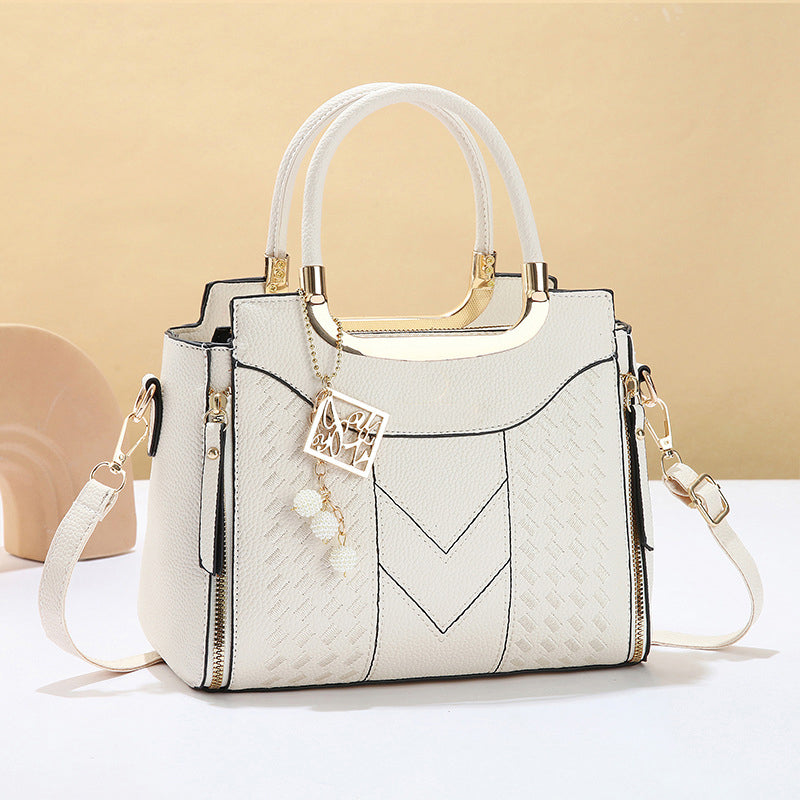 ๐ LIMITED-TIME 50% OFF! โจ Women's V-Stitched Satchel โ Gold Hardware, Multi-Compartment, Top-Handle ๐ธ