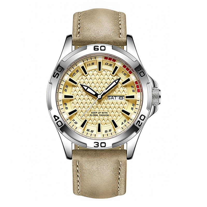 ⌚LIMITED-TIME50% OFF!💥Men's Luminous Quartz 30M Sports Wristwatch – 3D Geometric Dial, Anti-Scratch, Water Resistant ✨
