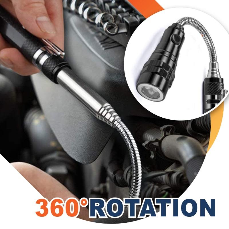 Extendable Magnetic Flashlight – 360° Flexible Gooseneck & LED Light