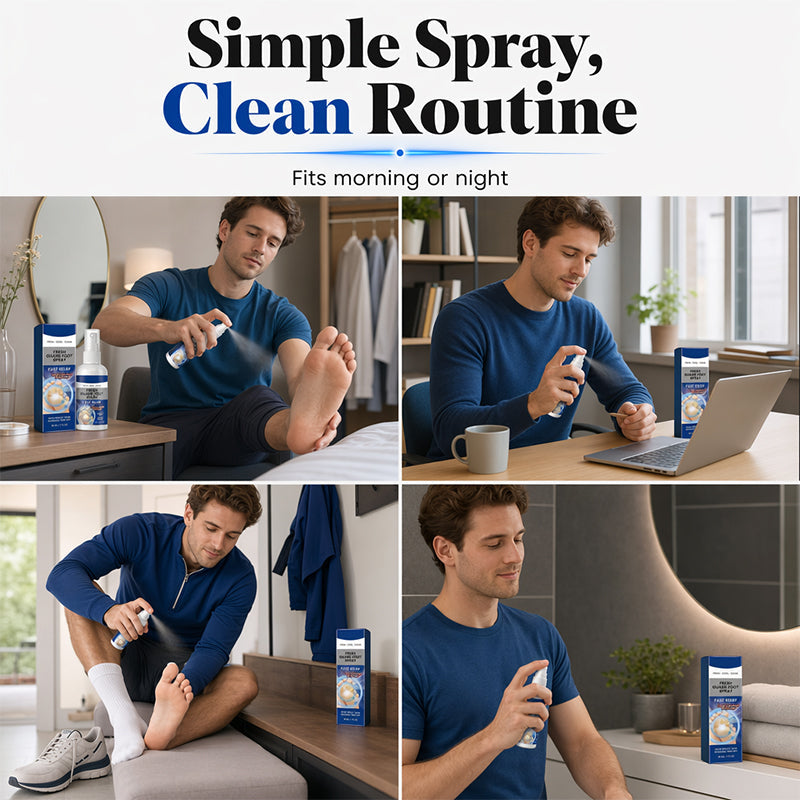 👣❄️🎉2026 Sale — Over 31,000 Sold! 🧴 BUY 2 GET 1 FREE! ! Portable Cooling Foot Freshening Spray – Odor Control, Cooling Menthol & Pocket-Size Daily Care ✨
