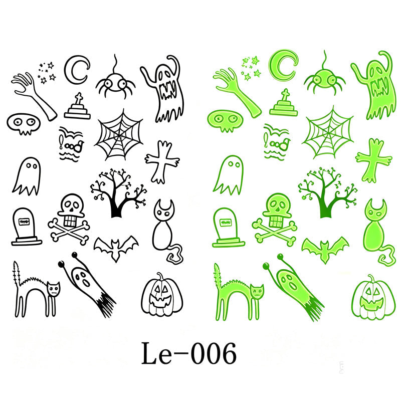 📢Buy 1 Get 1 Free!🔥Luminous Halloween Temporary Tattoos for Kids Cartoon Waterproof Glowing Stickers