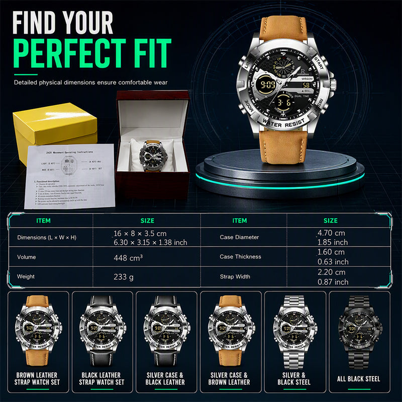 Men's Business Casual Multi-Functional Waterproof Outdoor Sports Watch