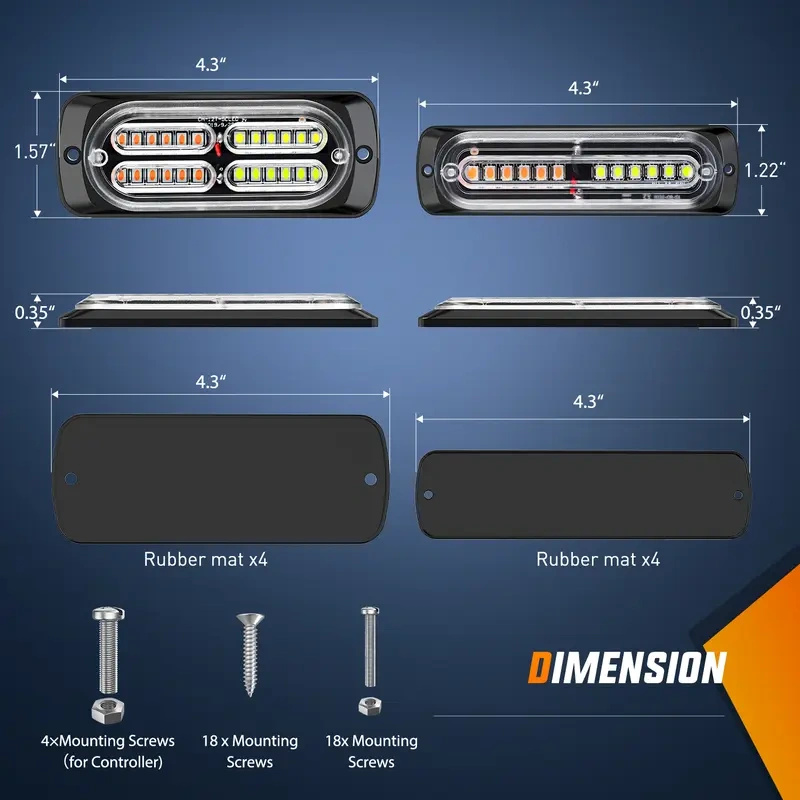 Ultra Thin LED Truck Strobe Warning Lights