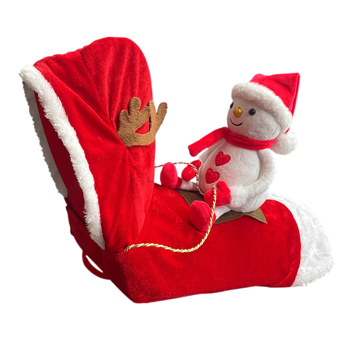 Red Pet Dog Christmas Costume Santa Claus Riding Outfit with Adjustable Chest Strap