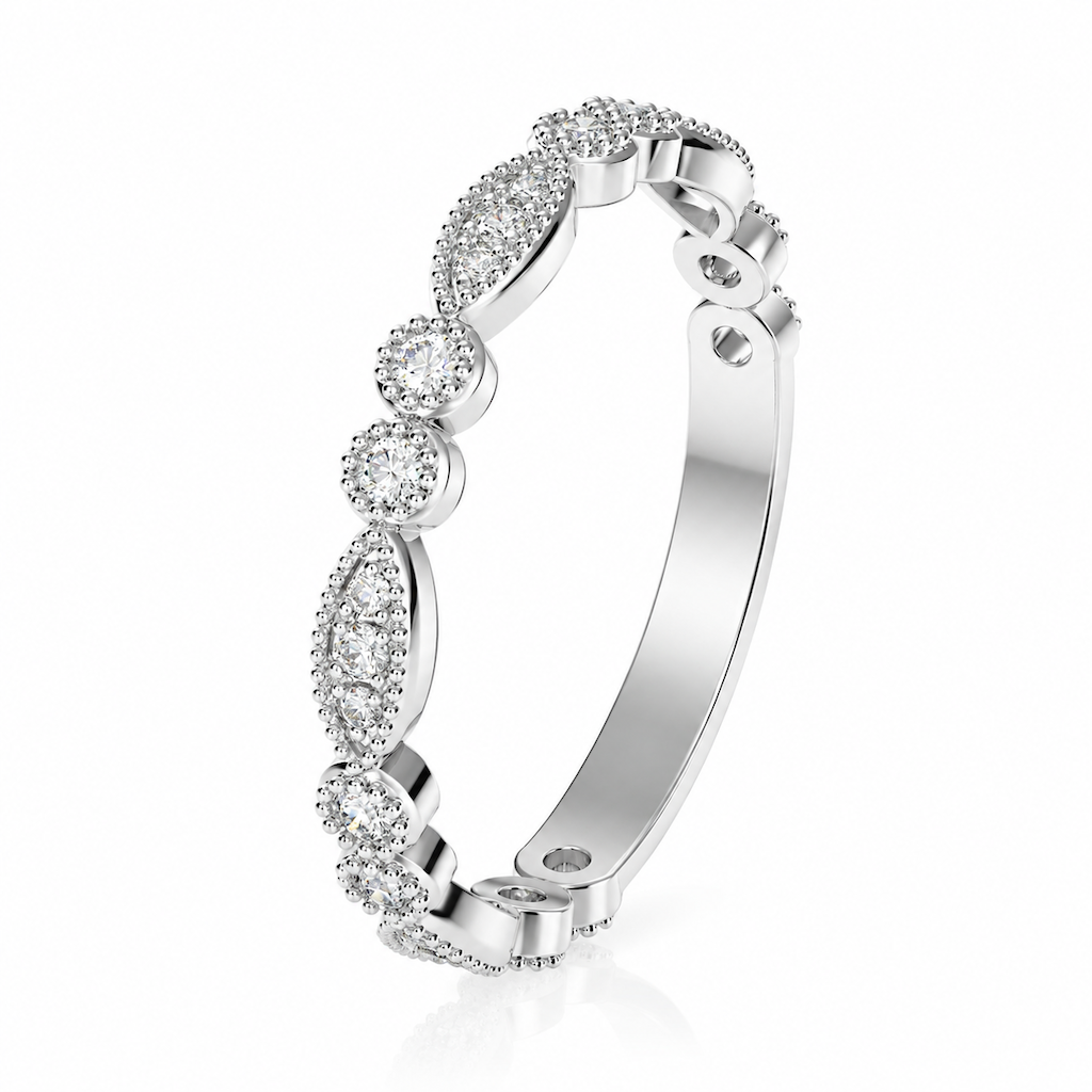 Vintage Full Pavé Zircon Ring Combination Set for Women Stackable Finger Rings