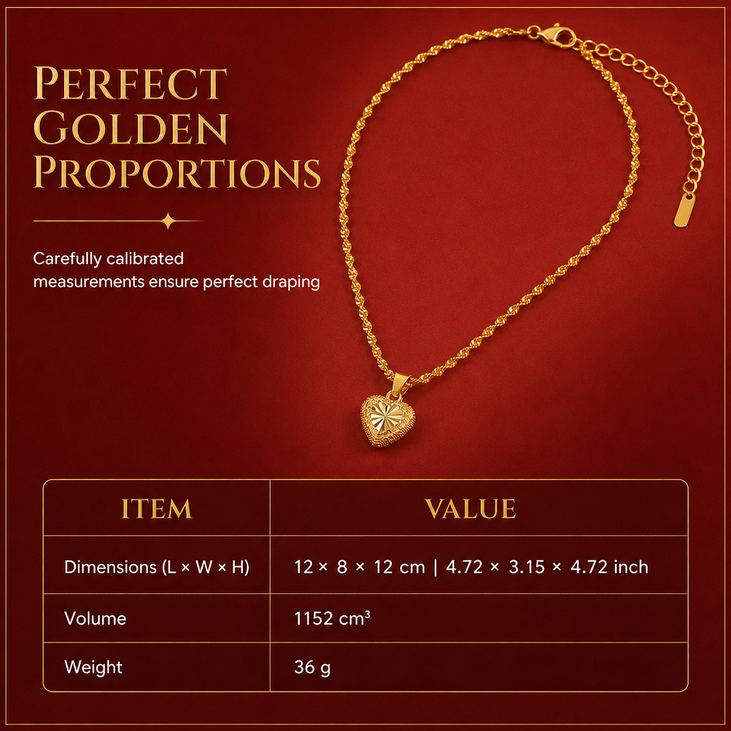 Retro Heart Shaped for Women Copper Alloy Imitation Gold Clavicle Chain Jewelry