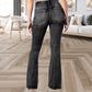 Vintage Side Buttons Mid-rise Bell Bottom Jeans