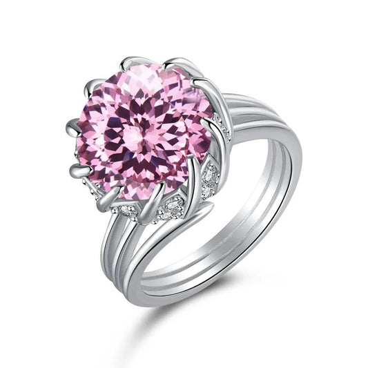 6 Carat Pink Lotus Zircon Ring