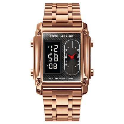⏳Limited time 50% OFF💥🎁Men's Square Creative Dual-Movement Multifunctional Sports Watch