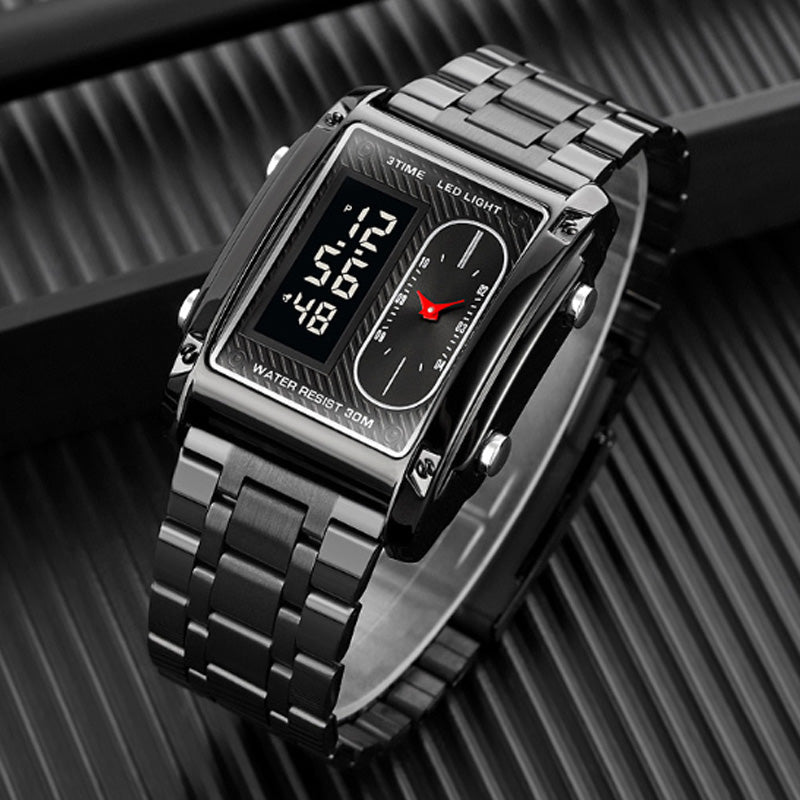 ⏳Limited time 50% OFF💥🎁Men's Square Creative Dual-Movement Multifunctional Sports Watch
