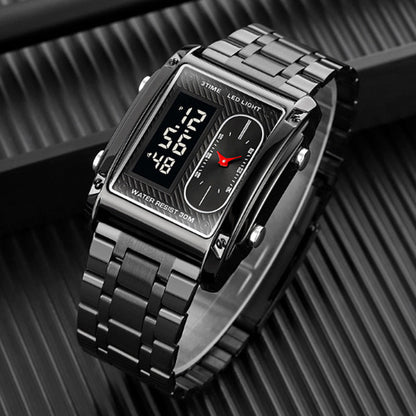 ⏳Limited time 50% OFF💥🎁Men's Square Creative Dual-Movement Multifunctional Sports Watch