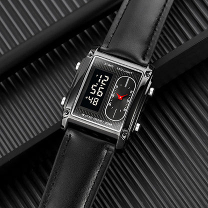⏳Limited time 50% OFF💥🎁Men's Square Creative Dual-Movement Multifunctional Sports Watch
