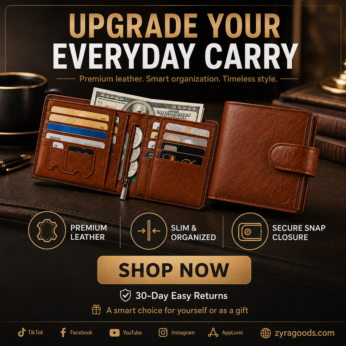 Men's Vintage RFID Blocking Wallet