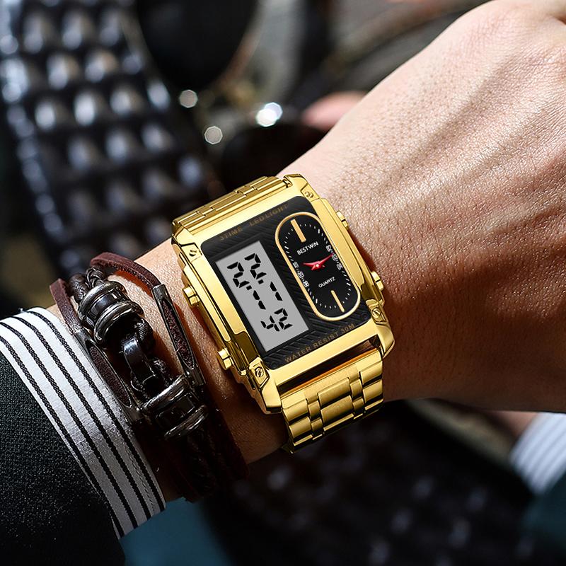 ⏳Limited time 50% OFF💥🎁Men's Square Creative Dual-Movement Multifunctional Sports Watch