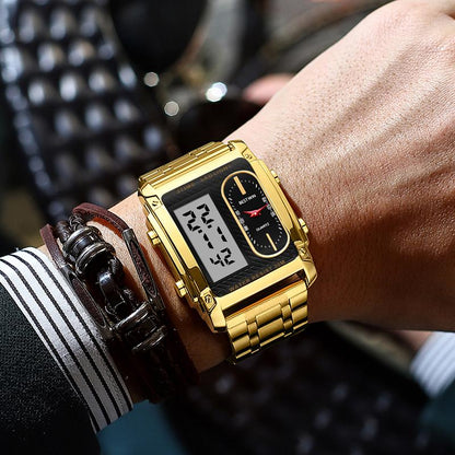 ⏳Limited time 50% OFF💥🎁Men's Square Creative Dual-Movement Multifunctional Sports Watch
