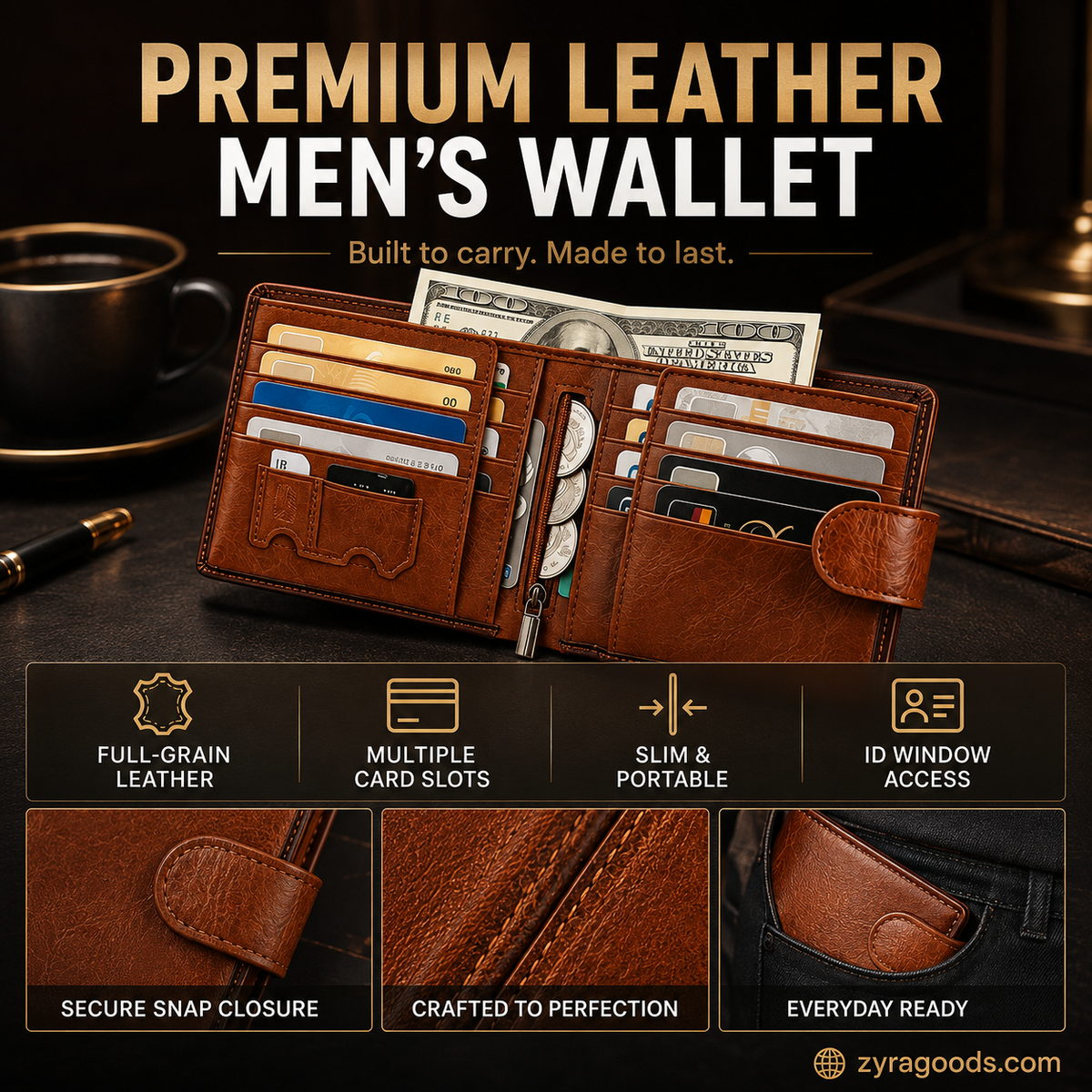 Men's Vintage RFID Blocking Wallet
