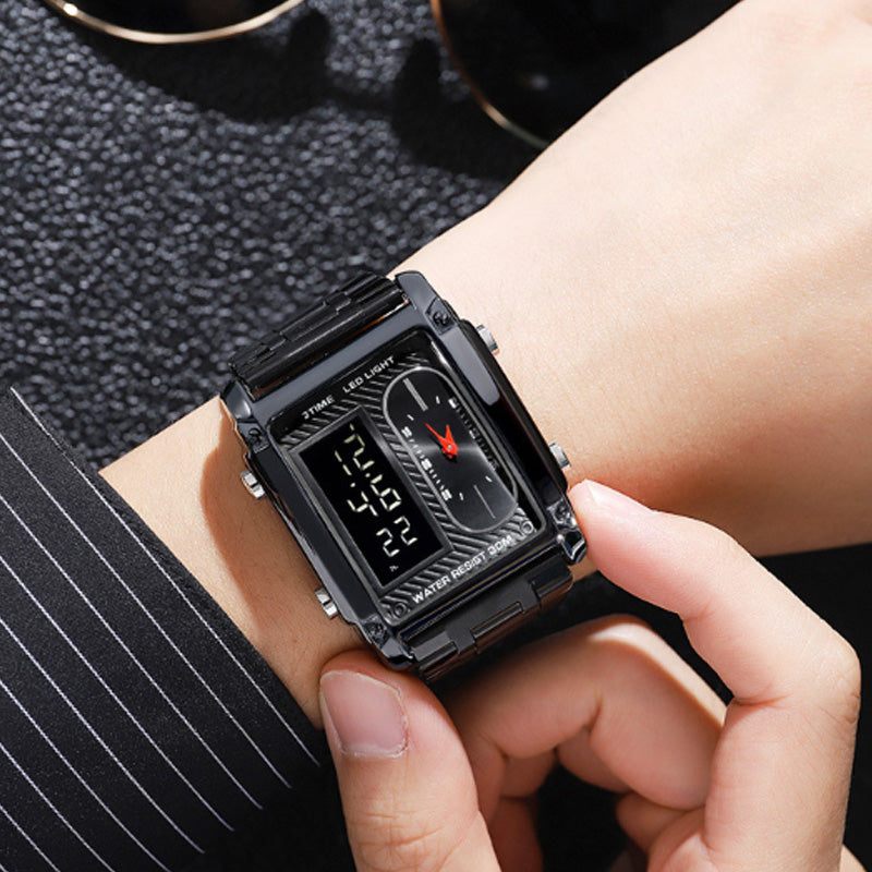 ⏳Limited time 50% OFF💥🎁Men's Square Creative Dual-Movement Multifunctional Sports Watch