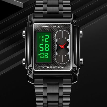 ⏳Limited time 50% OFF💥🎁Men's Square Creative Dual-Movement Multifunctional Sports Watch