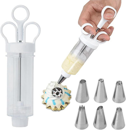 🧁 LIMITED‑TIME 50% OFF! ⚡ Stainless Steel Cake Decorating Gun Kit – Multi‑Nozzle, One‑Handed, Food‑Safe ✨
