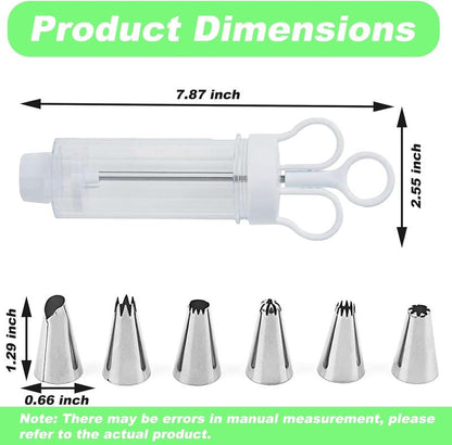 🧁 LIMITED‑TIME 50% OFF! ⚡ Stainless Steel Cake Decorating Gun Kit – Multi‑Nozzle, One‑Handed, Food‑Safe ✨