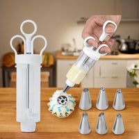 🧁 LIMITED‑TIME 50% OFF! ⚡ Stainless Steel Cake Decorating Gun Kit – Multi‑Nozzle, One‑Handed, Food‑Safe ✨
