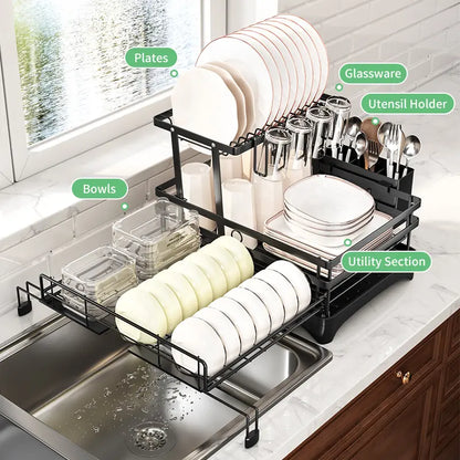 📢📢50% OFF !! ⏰Foldable Over Sink Dish Drying Rack