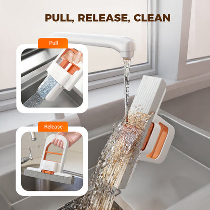 🧽 50% OFF! ✨ Mini Portable Self-Squeezing Desktop Mop for Kitchen & Bathroom – 180° Hands-Free Pull-to-Squeeze, Ultra-Absorbent PVA Sponge Head, Wet & Dry Dual Cleaning Modes & Swivel Head for Tight Gaps – 2 Colors 🫧
