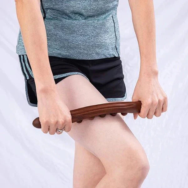 💆‍♀️✨ Buy 2 get 1 free! 19-Bead Wooden Body Massage Roller – Natural Beech Wood, Ergonomic Grip & Full-Body Relaxation