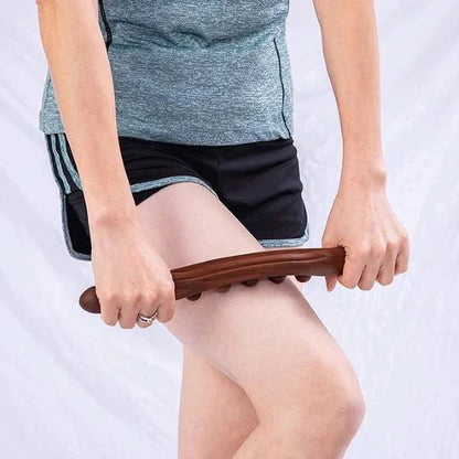 💆‍♀️✨ Buy 2 get 1 free! 19-Bead Wooden Body Massage Roller – Natural Beech Wood, Ergonomic Grip & Full-Body Relaxation