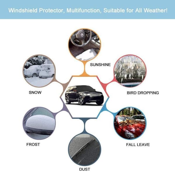 📢📢50% OFF !! ⏰Windshield Anti-Snow & Anti-Frost Cover with Mirror Protection – Ready-to-Drive in Any Weather!