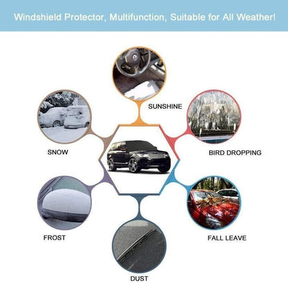📢📢50% OFF !! ⏰Windshield Anti-Snow & Anti-Frost Cover with Mirror Protection – Ready-to-Drive in Any Weather!