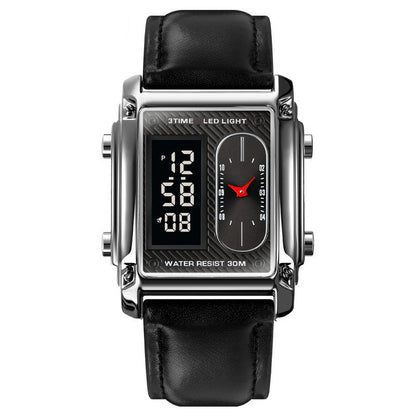 ⏳Limited time 50% OFF💥🎁Men's Square Creative Dual-Movement Multifunctional Sports Watch