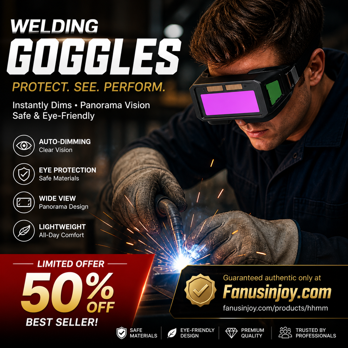 ⏳Time-Limited Special ⏰👀Professional Tools for Greater Safety & Convenience 🔥2026 New Burning Welding Eye Protection Glasses