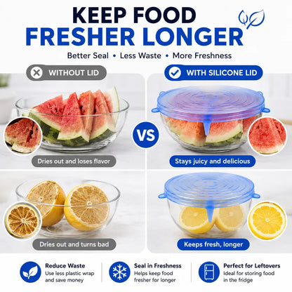 🥣 LIMITED‑TIME 50% OFF! 🫙 Adpartner Silicone Lids for Food Storage (6-Pack) ♻️