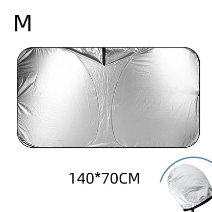☀️ 50% OFF NOW! 🚗 Windshield Sunshade – UV Protection, Foldable & Includes Steering Wheel Cover & Pouch 🛡️