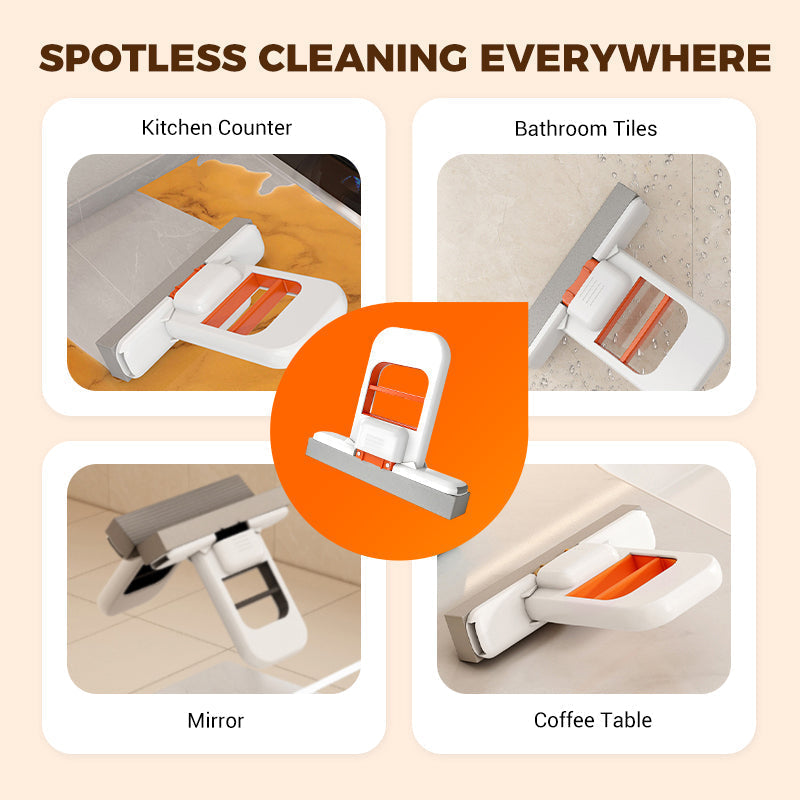 🧽 50% OFF! ✨ Mini Portable Self-Squeezing Desktop Mop for Kitchen & Bathroom – 180° Hands-Free Pull-to-Squeeze, Ultra-Absorbent PVA Sponge Head, Wet & Dry Dual Cleaning Modes & Swivel Head for Tight Gaps – 2 Colors 🫧