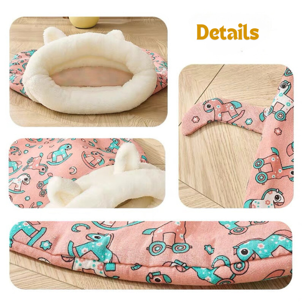 📢 50% OFF! ✨ Plush Cave-Style Pet Sleeping Bag – Semi-Enclosed Cozy Design Gives Cats Sheltered Tucked-Away Resting Spot, Soft Plush Comfort, Hooded Shape Blocks Indoor Drafts & Easy-Care Washable – 4 Patterns Multiple Sizes 🐱