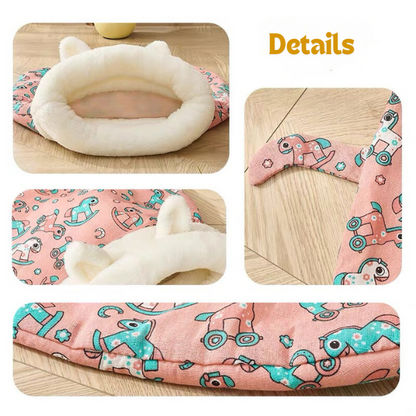 📢 50% OFF! ✨ Plush Cave-Style Pet Sleeping Bag – Semi-Enclosed Cozy Design Gives Cats Sheltered Tucked-Away Resting Spot, Soft Plush Comfort, Hooded Shape Blocks Indoor Drafts & Easy-Care Washable – 4 Patterns Multiple Sizes 🐱