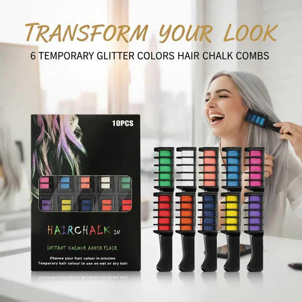 📢📢Buy 2 Get 1 Free⏰Temporary Hair Dye Chalk Comb- Cruelty Free🪮