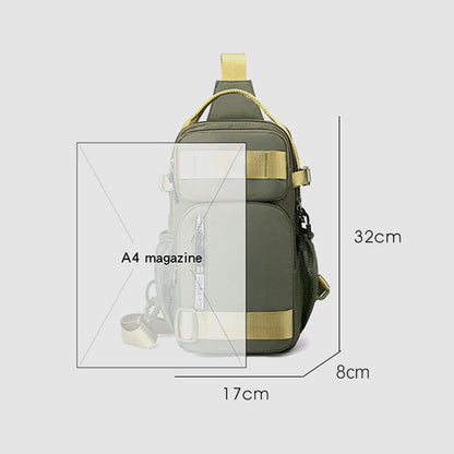 Men's Waterproof Oxford Chest Bag – Multi-Compartment & Adjustable Strap