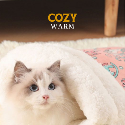 📢 50% OFF! ✨ Plush Cave-Style Pet Sleeping Bag – Semi-Enclosed Cozy Design Gives Cats Sheltered Tucked-Away Resting Spot, Soft Plush Comfort, Hooded Shape Blocks Indoor Drafts & Easy-Care Washable – 4 Patterns Multiple Sizes 🐱