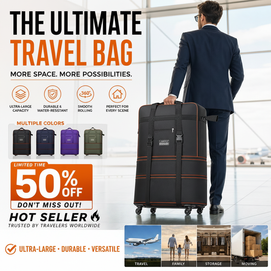 🔥Limited Time 50% Off！🧳Meet all your travel storage needs！Large Capacity Expandable Travel Duffel Bag