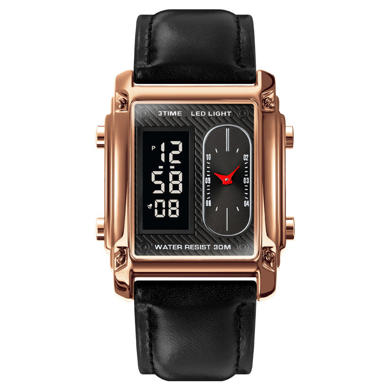 ⏳Limited time 50% OFF💥🎁Men's Square Creative Dual-Movement Multifunctional Sports Watch