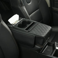 🚗 Car Console Organizer – PU Leather Armrest, Side Storage, Cup Holder