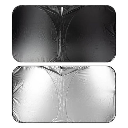 ☀️ 50% OFF NOW! 🚗 Windshield Sunshade – UV Protection, Foldable & Includes Steering Wheel Cover & Pouch 🛡️