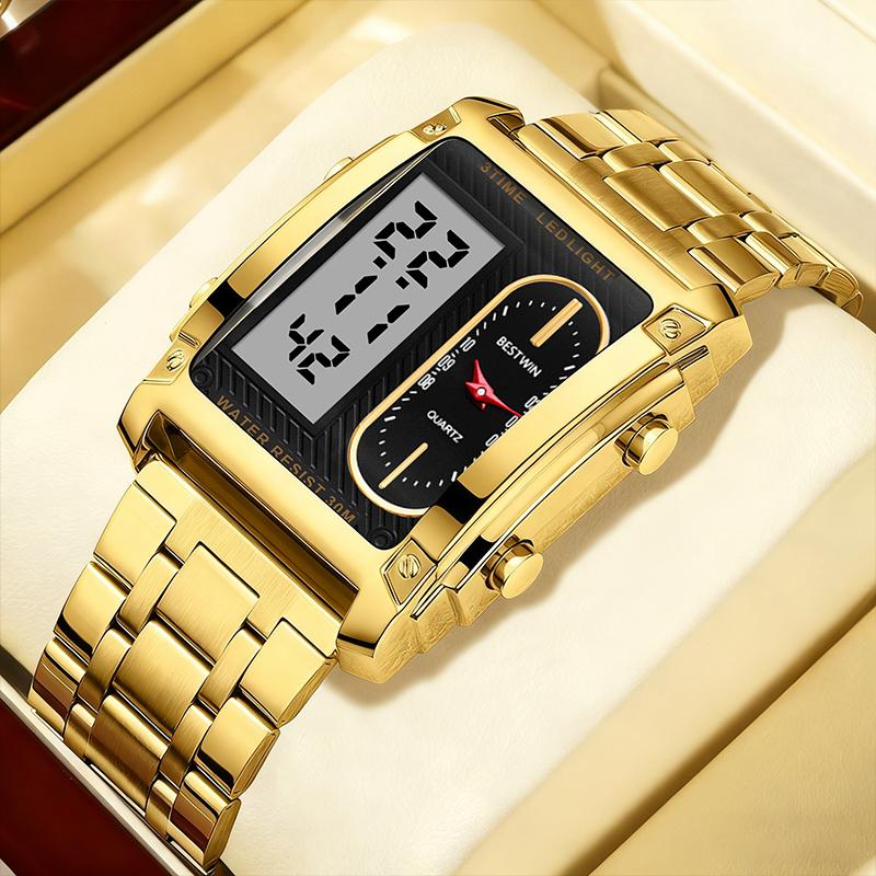 ⏳Limited time 50% OFF💥🎁Men's Square Creative Dual-Movement Multifunctional Sports Watch