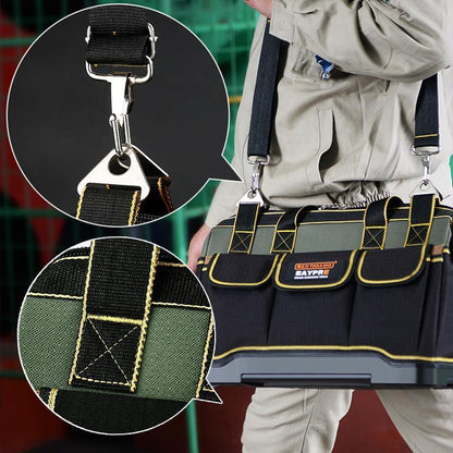 🧰 50% OFF NOW! 🔧 Large Capacity Tool Bag – Thickened Waterproof Oxford Cloth, Plastic Bottom & Shoulder Strap – For Repairs & Hardware 🛠️