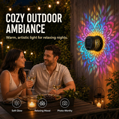 🌙⏳LIMITED-TIME 50% OFF! ⏰ Solar Mandala Wall Light – Dreamy Night Projection ✨